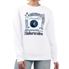 White Minnesota Timberwolves G-III 4Her by Carl Banks Women's Collage Team Graphic Fleece Pullover Sweatshirt | NBA