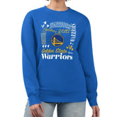 Royal Golden State Warriors G-III 4Her by Carl Banks Women's Collage Team Graphic Fleece Pullover Sweatshirt sale | NBA