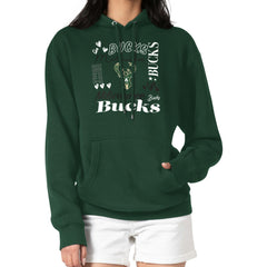 Green Milwaukee Bucks G-III 4Her by Carl Banks Women's Team Collage Graphic Fleece Pullover Hoodie | NBA