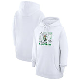 White Boston Celtics G-III 4Her by Carl Banks Women's Team Collage Graphic Fleece Pullover Hoodie | NBA