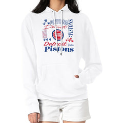 White Detroit Pistons G-III 4Her by Carl Banks Women's Team Collage Graphic Fleece Pullover Hoodie sale | NBA