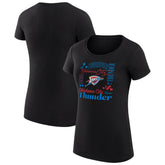 Black Oklahoma City Thunder G-III 4Her by Carl Banks Women's Super-Slim Fit Lightweight Team Name Collage Graphic T-Shirt | NBA