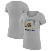 Heather Gray Denver Nuggets G-III 4Her by Carl Banks Women's Super-Slim Fit Lightweight Team Name Collage Graphic T-Shirt sale | NBA
