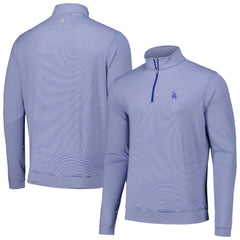 Los Angeles Dodgers Peter Millar Perth Sugar Stripe Performance Quarter-Zip Top - MLB Tops