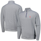 St. Louis Cardinals Peter Millar Perth Sugar Stripe Performance Quarter-Zip Top - MLB Tops