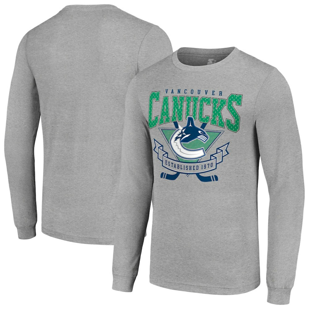 Vancouver Canucks Starter '80s Inspired Team Logo Long Sleeve T-Shirt - NHL T-shirts