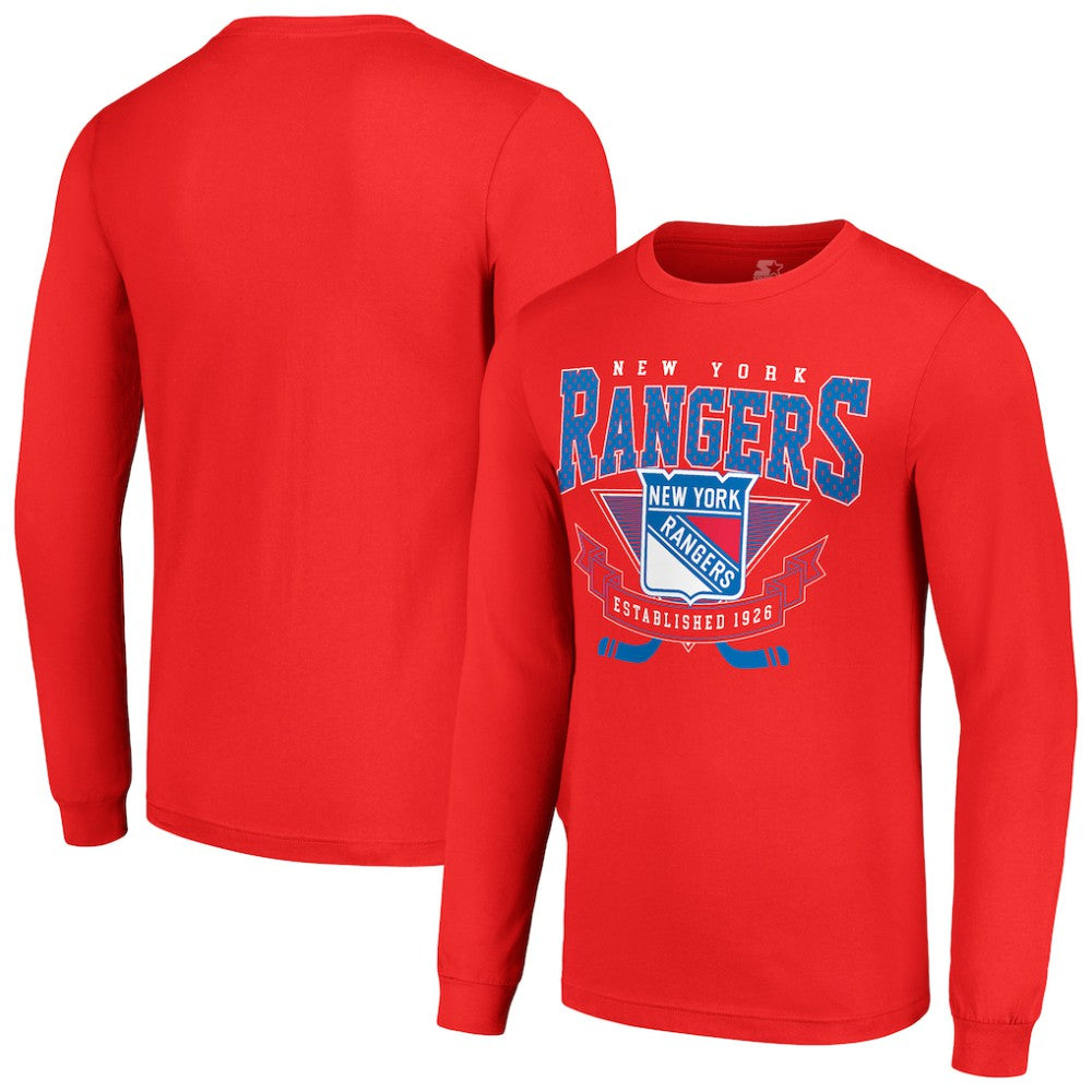 New York Rangers Starter Team Logo Graphic Long Sleeve T-Shirt - NHL T-shirts