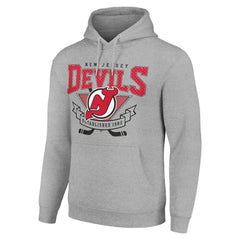 New Jersey Devils Starter Team Logo Graphic Fleece Tri-Blend Pullover Hoodie - NHL Jerseys