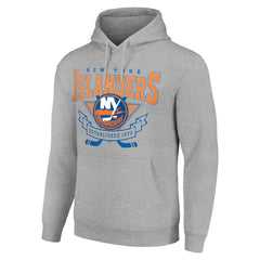 New York Islanders Starter Team Logo Graphic Fleece Tri-Blend Pullover Hoodie - NHL Hoodies