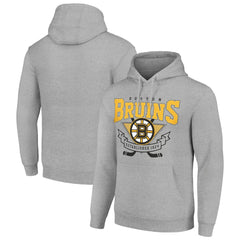 Boston Bruins Starter Team Logo Graphic Fleece Tri-Blend Pullover Hoodie - NHL Hoodies