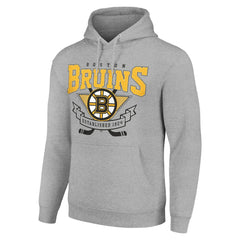 Boston Bruins Starter Team Logo Graphic Fleece Tri-Blend Pullover Hoodie - NHL Hoodies