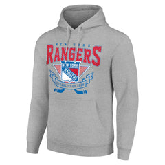 New York Rangers Starter Team Logo Graphic Fleece Tri-Blend Pullover Hoodie - NHL Hoodies