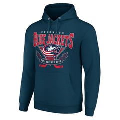Columbus Blue Jackets Starter Team Logo Graphic Fleece Tri-Blend Pullover Hoodie - NHL Hoodies
