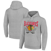 Chicago Blackhawks Starter Team Logo Graphic Fleece Tri-Blend Pullover Hoodie - NHL Hoodies