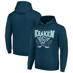 Seattle Kraken Starter Team Logo Graphic Fleece Tri-Blend Pullover Hoodie - NHL Hoodies