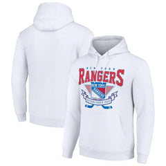 New York Rangers Starter Team Logo Graphic Fleece Tri-Blend Pullover Hoodie - NHL Hoodies