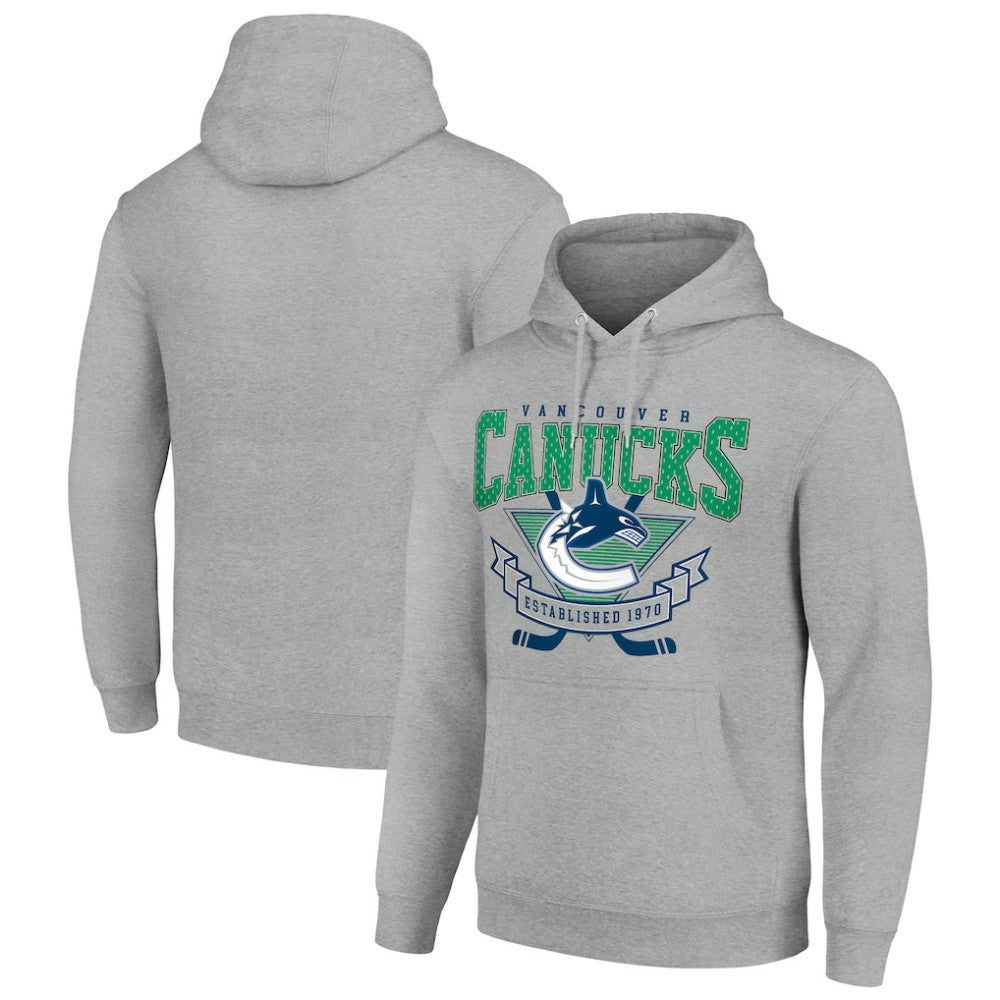 Vancouver Canucks Starter Team Logo Graphic Fleece Tri-Blend Pullover Hoodie - NHL Hoodies