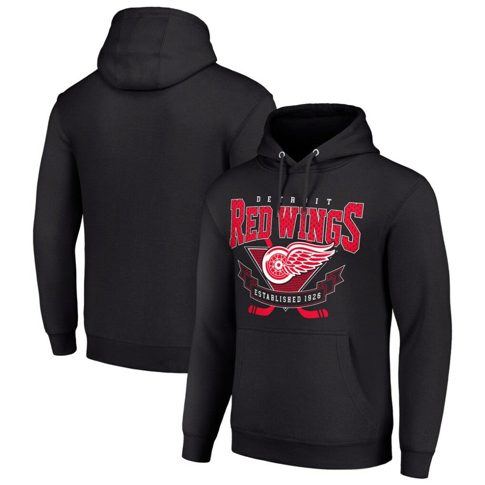 Detroit Red Wings Starter Team Logo Graphic Fleece Tri-Blend Pullover Hoodie - NHL Hoodies