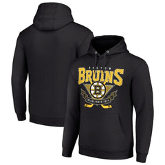 Boston Bruins Starter Team Logo Graphic Fleece Tri-Blend Pullover Hoodie - NHL Hoodies