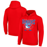 New York Rangers Starter Team Logo Graphic Fleece Tri-Blend Pullover Hoodie - NHL Hoodies