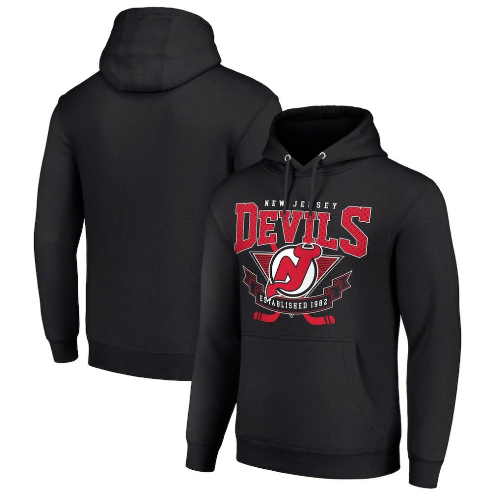 New Jersey Devils Starter Team Logo Graphic Fleece Tri-Blend Pullover Hoodie - NHL Jerseys
