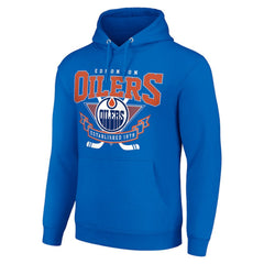 Edmonton Oilers Starter Team Logo Graphic Fleece Tri-Blend Pullover Hoodie - NHL Hoodies