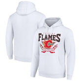 Calgary Flames Starter Team Logo Graphic Fleece Tri-Blend Pullover Hoodie - NHL Hoodies