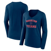 Houston Texans Women's Secondary Logo Victory Arch Long Sleeve V-Neck T-Shirt | NFL On sale