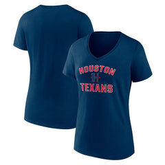 Houston Texans Women's Secondary Logo Victory Arch V-Neck T-Shirt | NFL Discount