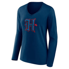 Houston Texans Women's Secondary Logo Long Sleeve V-Neck T-Shirt | NFL Sale