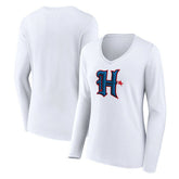Houston Texans Women's Secondary Logo Long Sleeve V-Neck T-Shirt | NFL Near me
