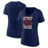 Detroit Tigers Women's Motor City Baseball V-Neck T-Shirt - MLB T-shirts
