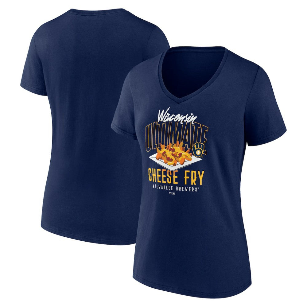 Milwaukee Brewers Women's Cheese Fry V-Neck T-Shirt - MLB T-shirts