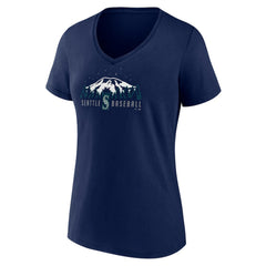 Seattle Mariners Women's Mountains V-Neck T-Shirt - MLB T-shirts