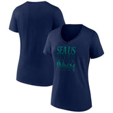 Seattle Mariners Women's Sea Us Rise V-Neck T-Shirt - MLB T-shirts