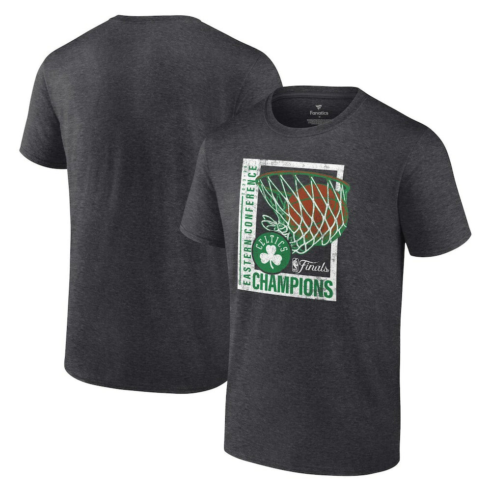 Heather Charcoal Boston Celtics 2024 Eastern Conference Champions Full Court Trap T-Shirt | NBA
