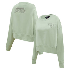 Jacksonville Jaguars Pro Standard Women's Oversized Cropped Neutral Pullover Sweatshirt | NFL On sale