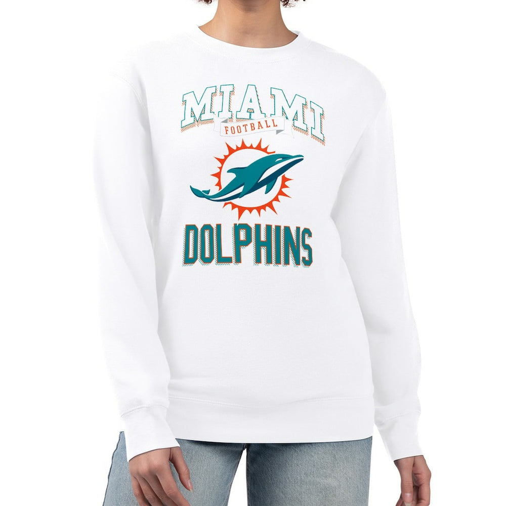 Miami Dolphins G-III 4Her by Carl Banks Women's Team Logo Graphic Tri-Blend Pullover Sweatshirt | NFL On sale