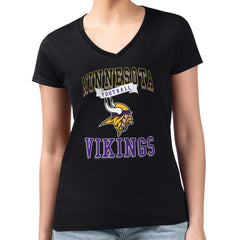 Minnesota Vikings G-III 4Her by Carl Banks Women's Super-Slim Fit Lightweight Team Logo Graphic V-Neck T-Shirt | NFL Outlet