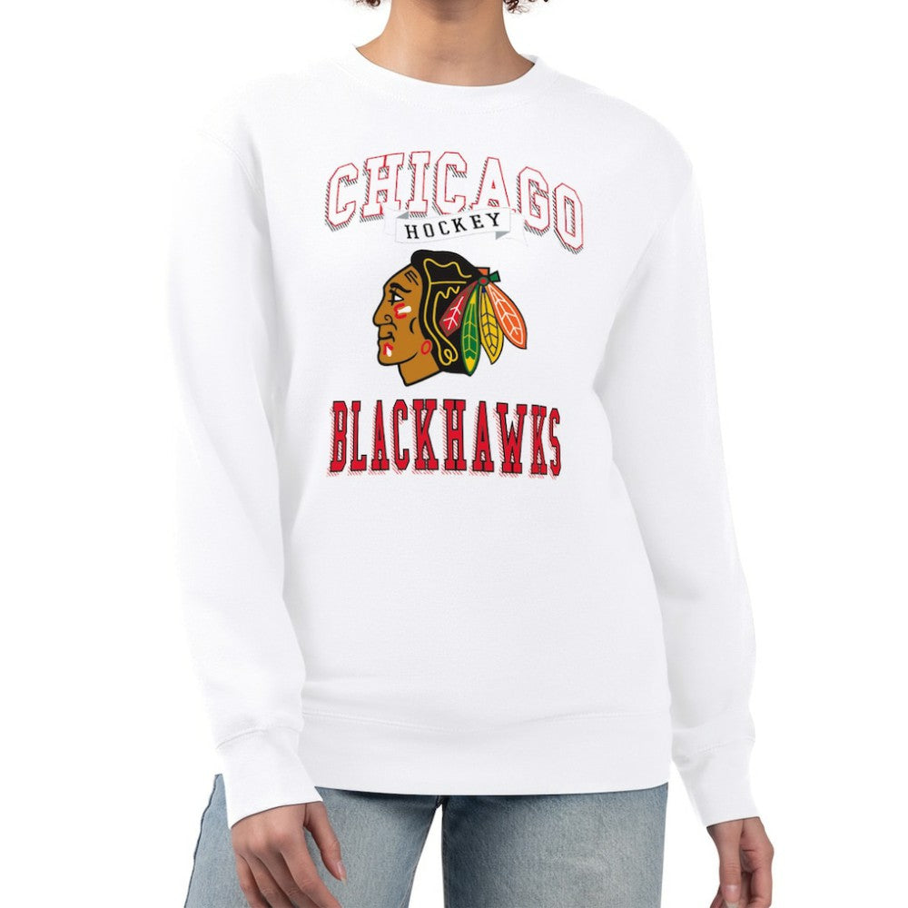 Chicago Blackhawks G-III 4Her by Carl Banks Women's Team Logo Tri-Blend Fleece Pullover Sweatshirt - NHL Sweatshirts