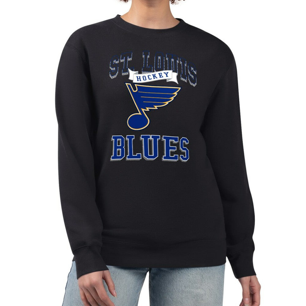 St. Louis Blues G-III 4Her by Carl Banks Women's Team Logo Tri-Blend Fleece Pullover Sweatshirt - NHL Sweatshirts