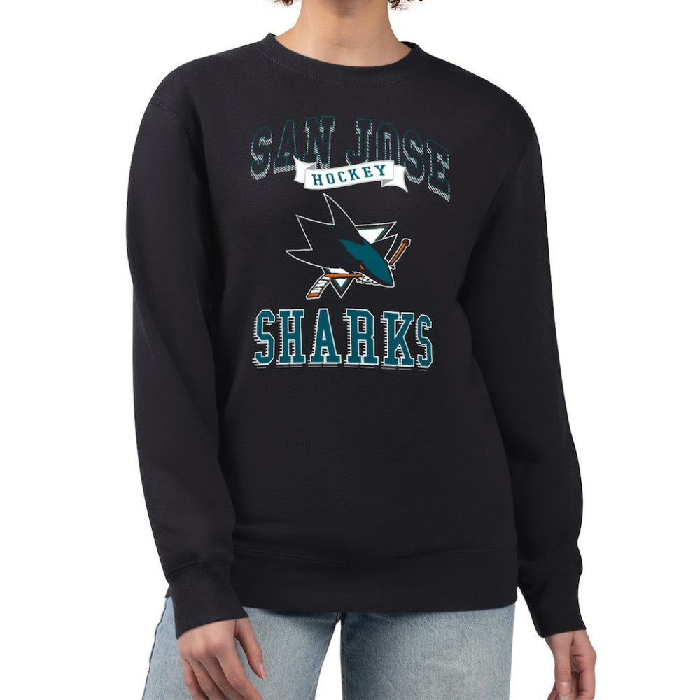 San Jose Sharks G-III 4Her by Carl Banks Women's Team Logo Tri-Blend Fleece Pullover Sweatshirt - NHL Sweatshirts