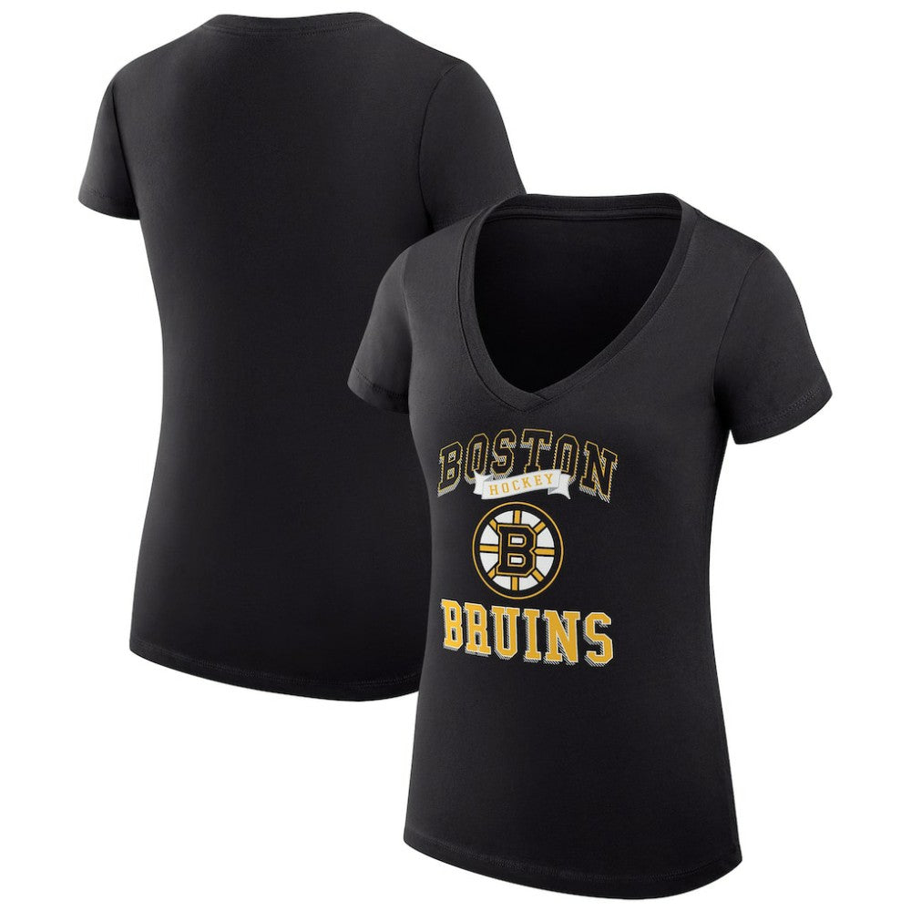 Boston Bruins G-III 4Her by Carl Banks Women's Super-Slim Fit Lightweight Team Logo Graphic V-Neck T-Shirt - NHL T-shirts