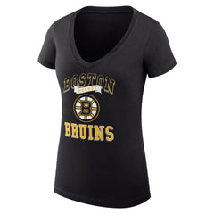 Boston Bruins G-III 4Her by Carl Banks Women's Super-Slim Fit Lightweight Team Logo Graphic V-Neck T-Shirt - NHL T-shirts