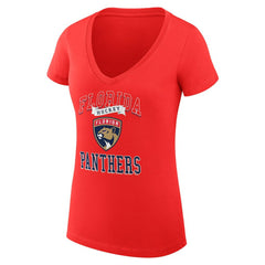 Florida Panthers G-III 4Her by Carl Banks Women's Super-Slim Fit Lightweight Team Logo Graphic V-Neck T-Shirt - NHL T-shirts