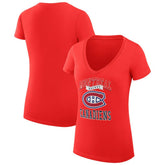 Montreal Canadiens G-III 4Her by Carl Banks Women's Super-Slim Fit Lightweight Team Logo Graphic V-Neck T-Shirt - NHL T-shirts