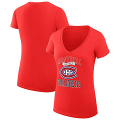 Montreal Canadiens G-III 4Her by Carl Banks Women's Super-Slim Fit Lightweight Team Logo Graphic V-Neck T-Shirt - NHL T-shirts