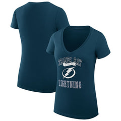 Tampa Bay Lightning G-III 4Her by Carl Banks Women's Super-Slim Fit Lightweight Team Logo Graphic V-Neck T-Shirt - NHL T-shirts