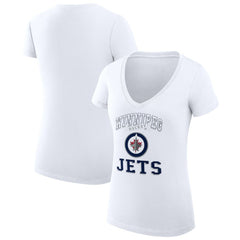 Winnipeg Jets G-III 4Her by Carl Banks Women's Super-Slim Fit Lightweight Team Logo Graphic V-Neck T-Shirt - NHL T-shirts