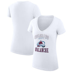 Colorado Avalanche G-III 4Her by Carl Banks Women's Super-Slim Fit Lightweight Team Logo Graphic V-Neck T-Shirt - NHL T-shirts